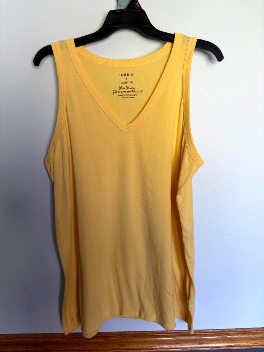 TORRID TANK TOP COTTON SLEEVELESS SHIRT TANK TOP 3X YELLOW